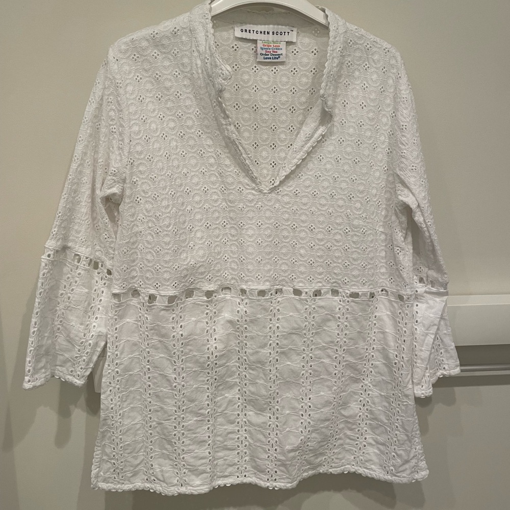 Gretchen Scott eyelet tunic top
